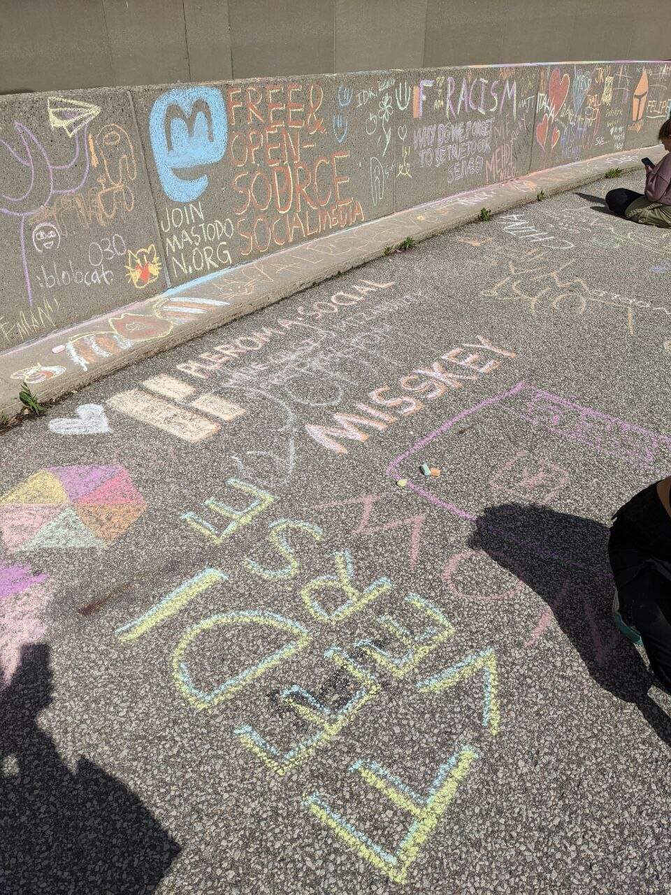 Fediverse logos at the chalk mural